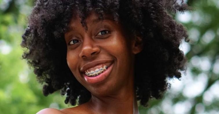 Woman wearing braces